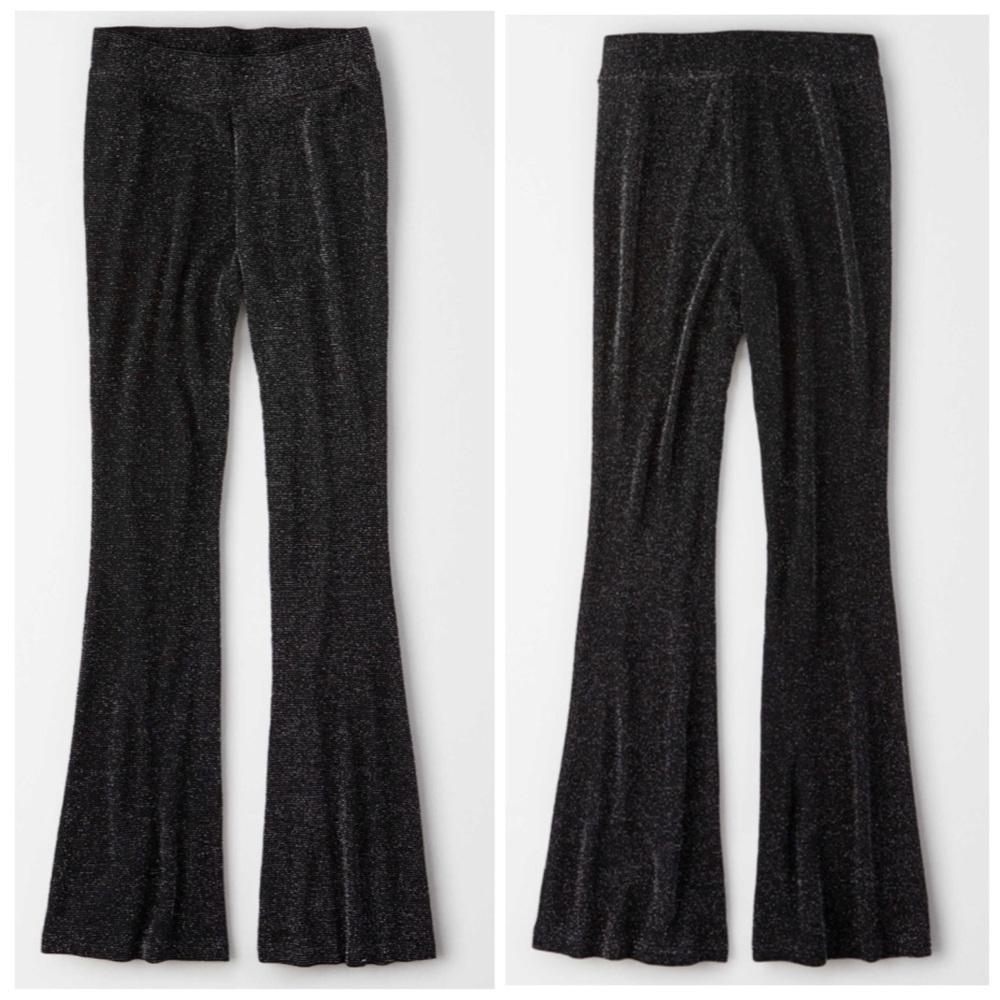 AEO SUPER HIGH-WAISTED SHIMMER FLARE LEGGING
